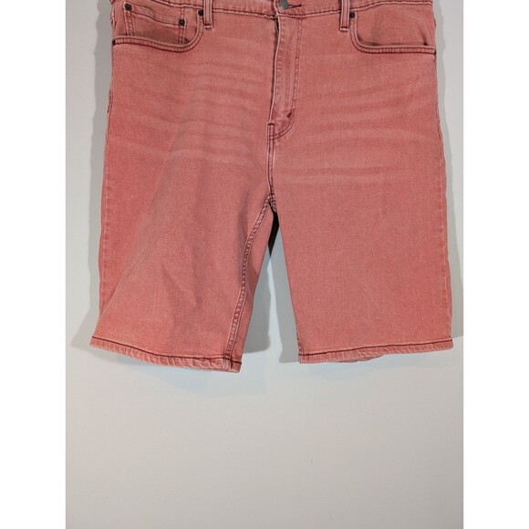Levi's 502 Mens Terracota Denim Bermuda Shorts Sz 40 Resortwear Preppy College - Picture 5 of 8